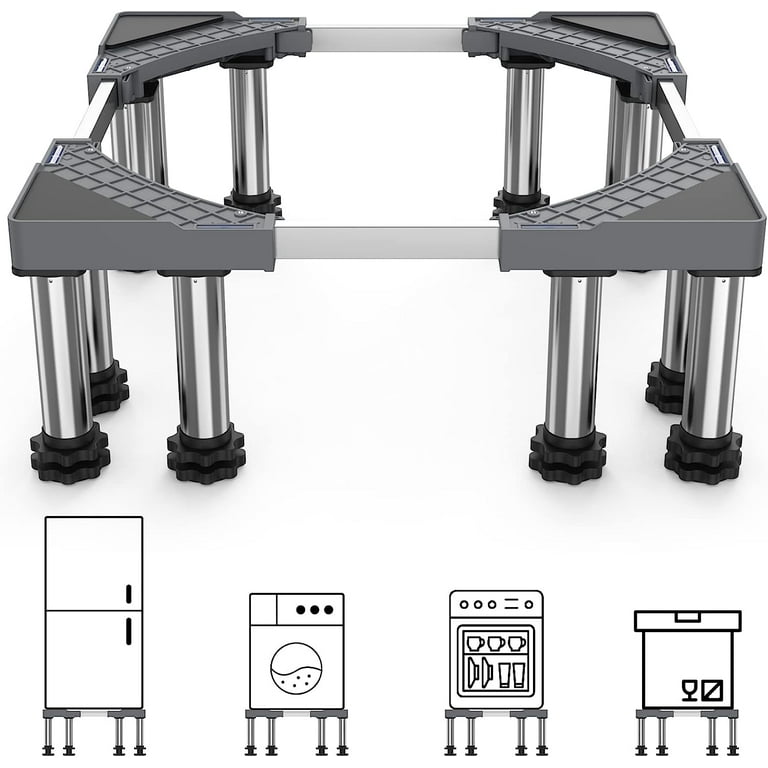Fridge Stand, 12 Feet Washing Machine Heavy Duty Base Stand, Adjustable  Washer Pedestal, Max Load 1102.3 Lb Height 7.1-8.7Inches, Multi-Functional  Base for Washer Dryer,Refrigerator (Grey) FU91 
