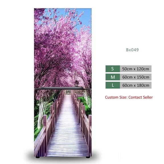 Fridge Sticker Wrap Full Refrigerator Door Sea Pattern Vinyl PVC Waterproof Self-adhesive rativeCabinet Refrigerator Sticker