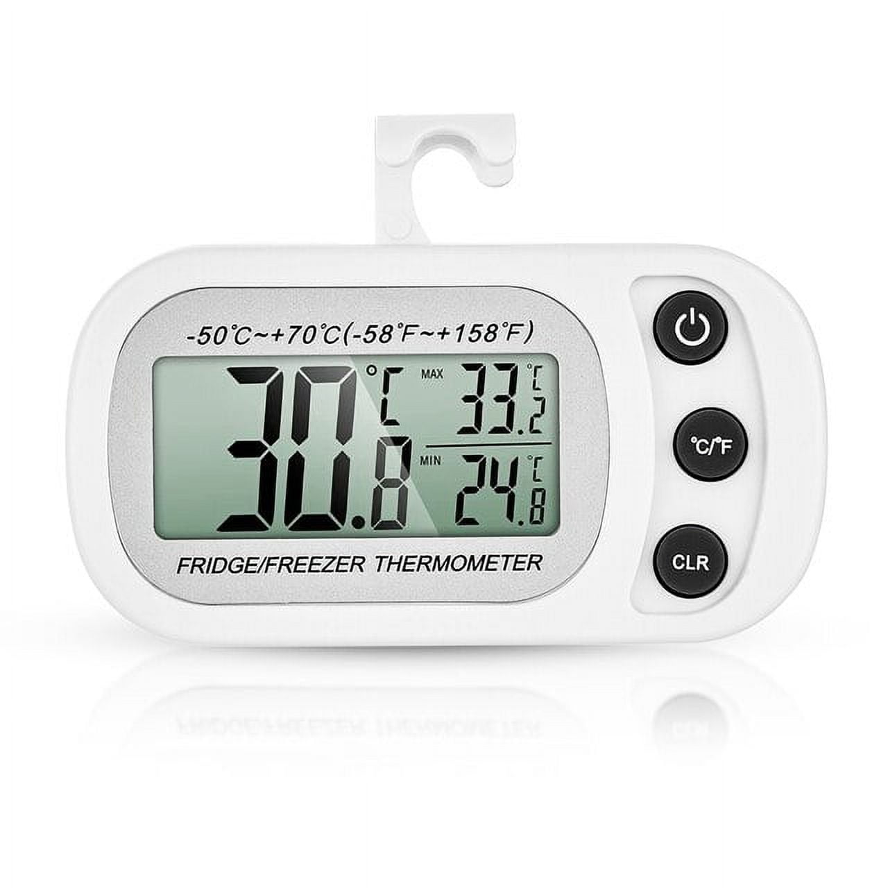 Fridge Thermometer Anti-humidity Refrigerator Freezer Electric Digital  Thermometer Temperature Monitor Lcd Display With Hook - Temu