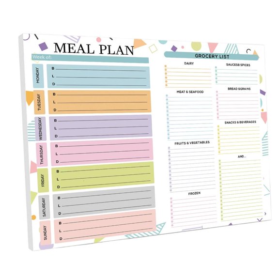 Fridge Weekly Meal Planner 52 Sheets Lined Weekly Journal Notebook for Dinner Breakfast Meal Planning