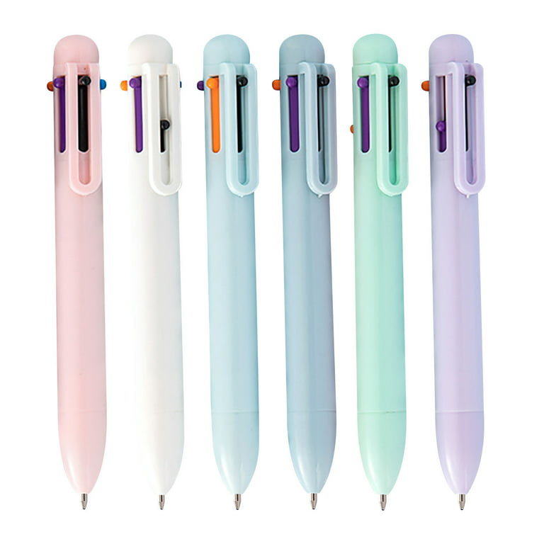 Wholesale Novelty 6 In ful Pens Simple Solid Multifunction Multicolor  Ballpoint Pen School Student Stationery Colorful Refill Pens From Cupsup8,  $0.48