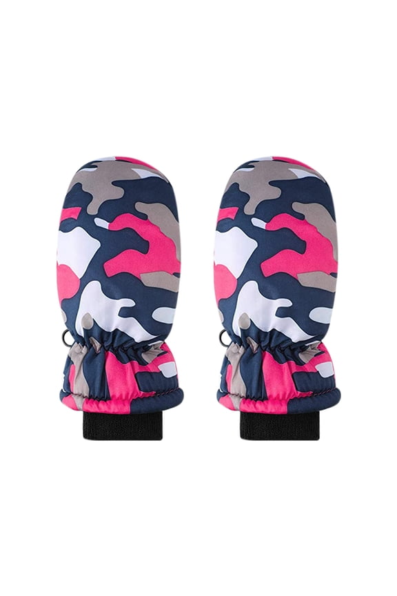 1 Pairs Toddler Kids Baby Boys Girls Ski Gloves Waterproof Warm Snow Mittens 3-5 Years Old
