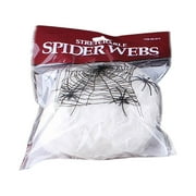 Fridja 100 Sq Ft Halloween Spider Web Decorations, with 2 Black Fake Spiders, Outdoor Large Stretch Spider Web Cobwebs Indoor White Halloween Decorations