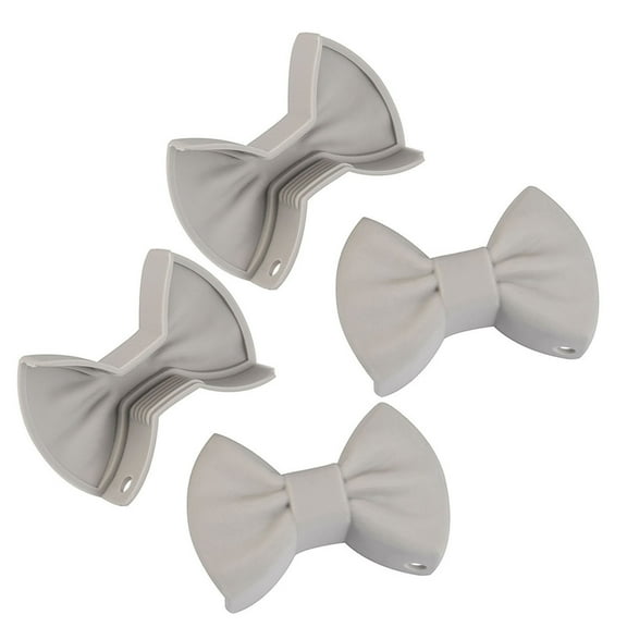 Fridja 2 Pair Silicone Pot Holders Flexible Non-slip Heat-insulated Bowknot Oven Mitt