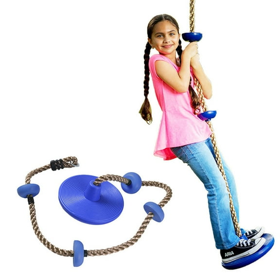 Fridja 2-in-1 Multi-Purpose Sit, Stand, & Climb Disc Swing, Heavy Duty Climbing Rope Swing - 6.2 Foot Rope, Holds 220lbs, Ages 6 and Up