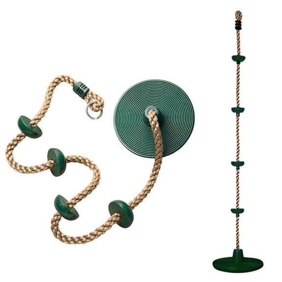Fridja 2-in-1 Multi-Purpose Sit, Stand, & Climb Disc Swing, Heavy Duty Climbing Rope Swing - 6.2 Foot Rope, Holds 220lbs, Ages 6 and Up