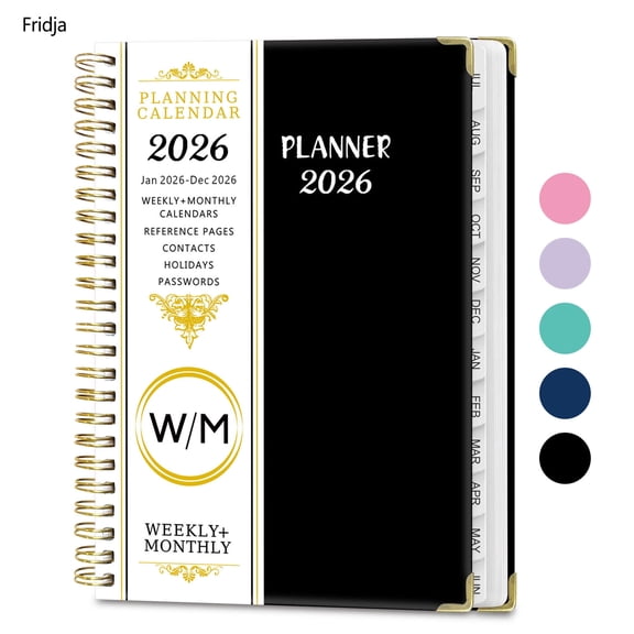 Fridja 2026 Monthly Planner Organizer for Professional Scheduling and Goal Tracking 12 Month Calendar with Durable Cover Perfect for Work and Personal Projects