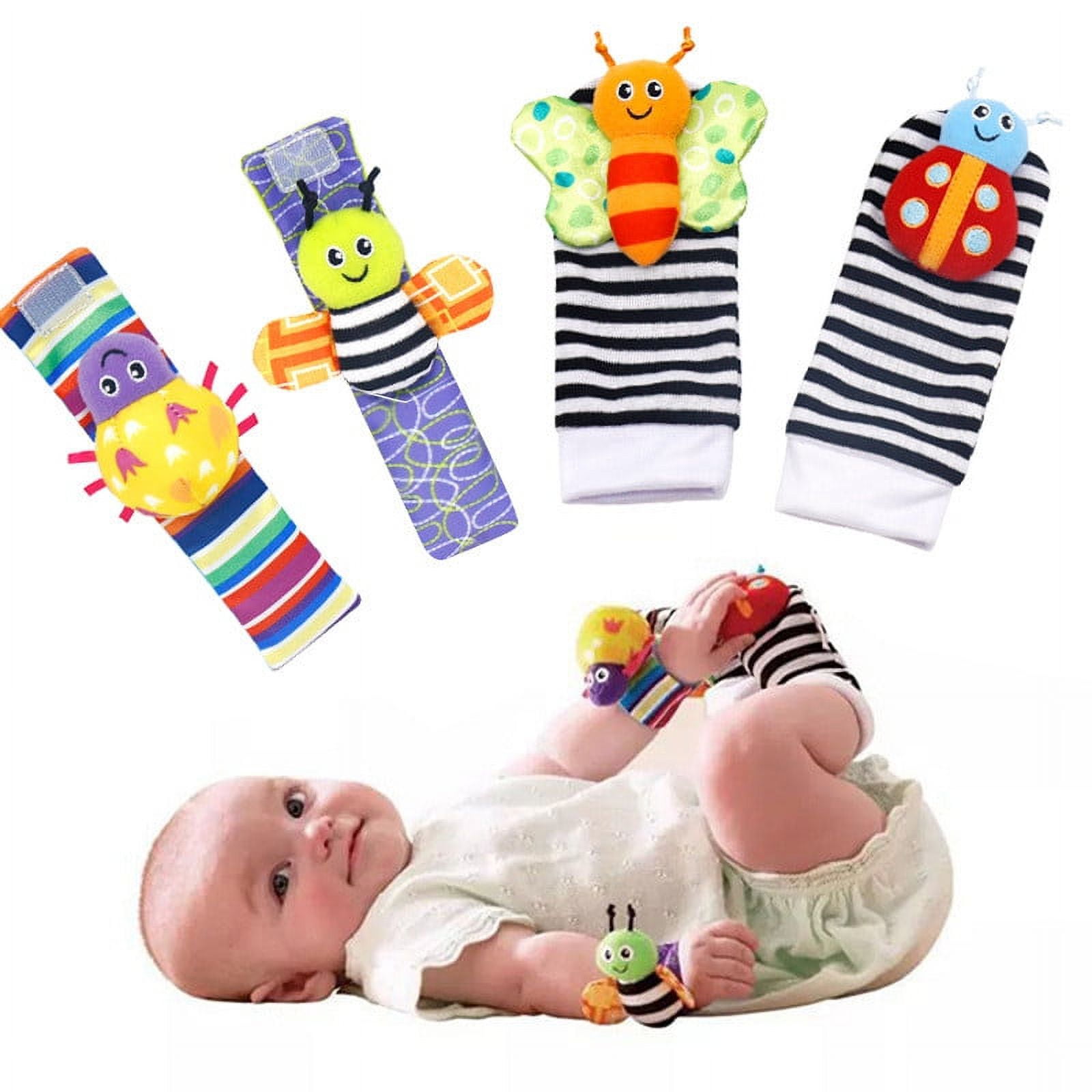 Fridja 4 Count Baby Infant Rattle Socks Toys, Wrist Rattles And Foot