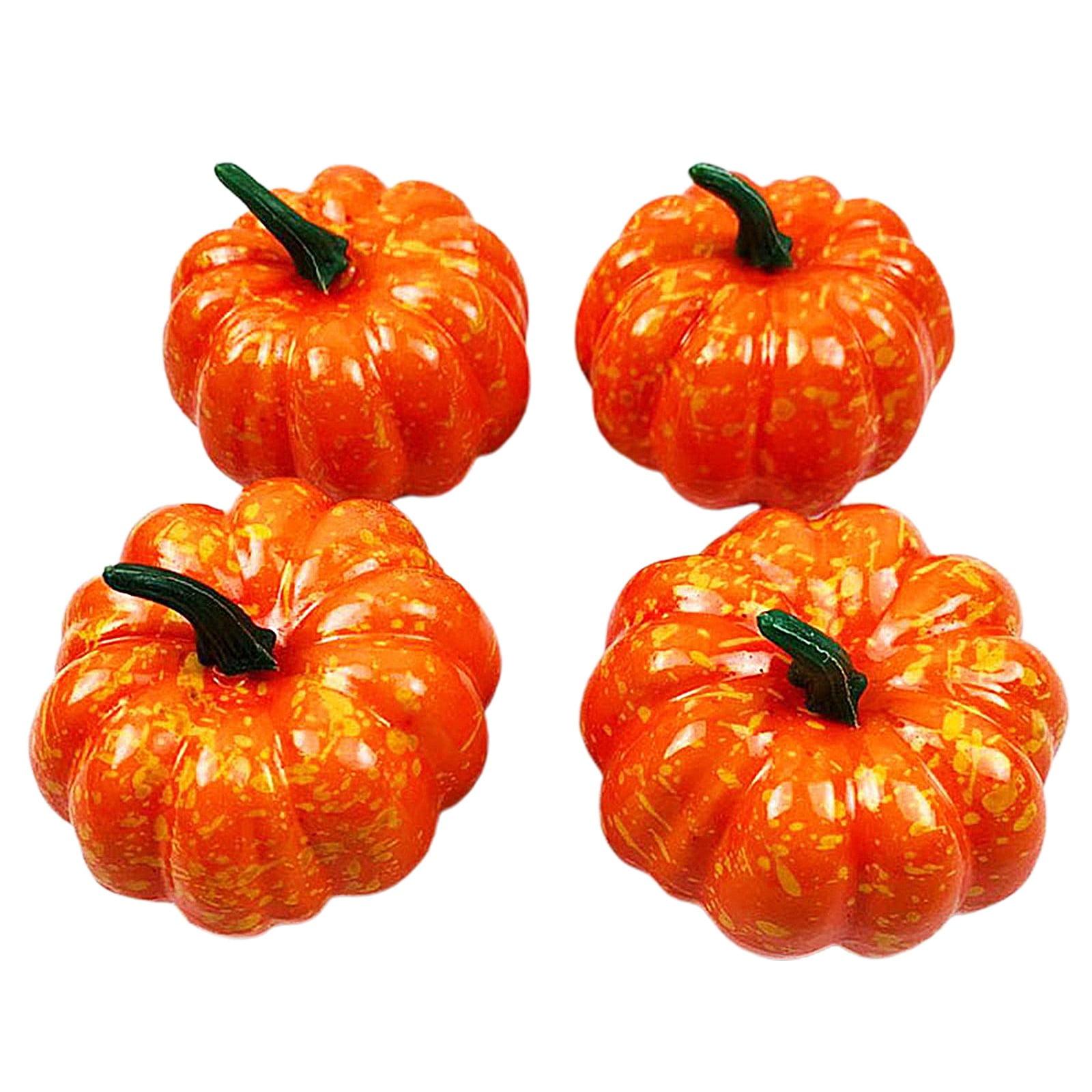 Fridja 4pcs Orange Pumpkins Artificial Pumpkins Set Fall Decor Assorted