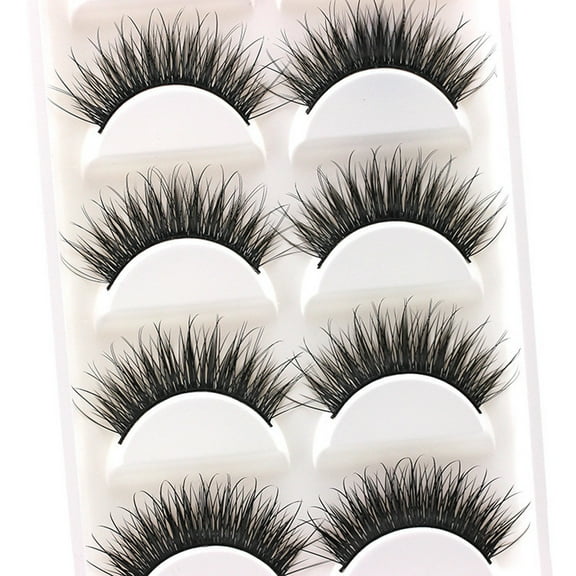 Fridja 5 Pairs Thick False Fake Eyelashes Eye Lashes Makeup Extension