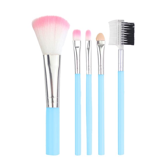 Fridja 5 Pcs Makeup Brush Set Pink Black Eye Shadow Brush Lip Brush Blush Brush Eyelash Brush
