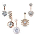 thumbnail image 1 of Dengmore 5 Piece Belly Button Rings, Opal, Stainless Steel, 10 mm, Curved Barbells (Includes 5 Styles), 1 of 8