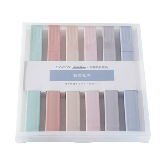 Fridja 6 Molandi Colors Highlighters Assorted Chisel Tip Marker Pens Pastel Set for Marking Performance, Journaling, Highlighting, Planner Notes