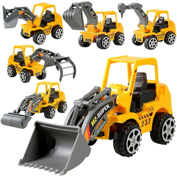 Fridja 6 Pcs Play Vehicles Construction Vehicle Truck Cars Toys Set Friction Powered