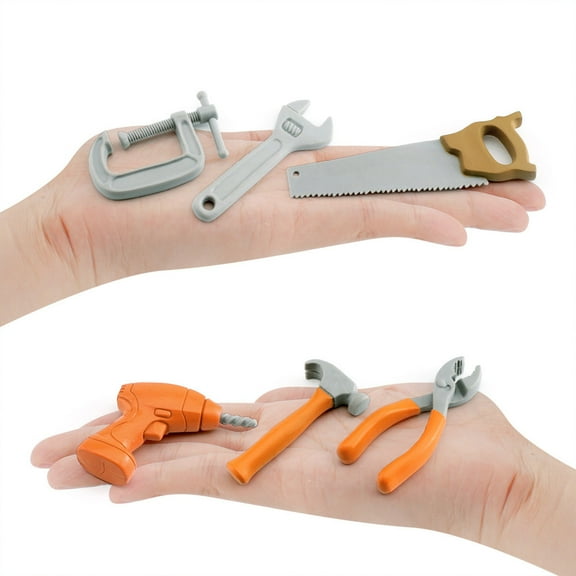 Fridja 6 Pieces Dollhouse Tool Set Mini Doll House Repair Multi-Tool Include 3 Outdoor Tools and 3 Repair Tools, Funny Mini Party Dollhouse Decoration Accessories