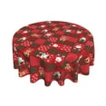 thumbnail image 1 of Fridja 60 Inches Round Flannel Backed Vinyl Tablecloth Waterproof Round Table Cloth Wipeable Christmas Table Cover for Indoor and Outdoor, Red, 1 of 7