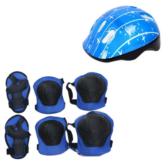 Fridja 7Pcs Kids Bike Helmet Set Skateboard Knee Pads Kids Helmet Elbow Pads Wrist Guards Adjustable for 3~10yrs Girl Boy Kids Protective Gear Set for Sport Cycling Bike Roller Skating Scooter