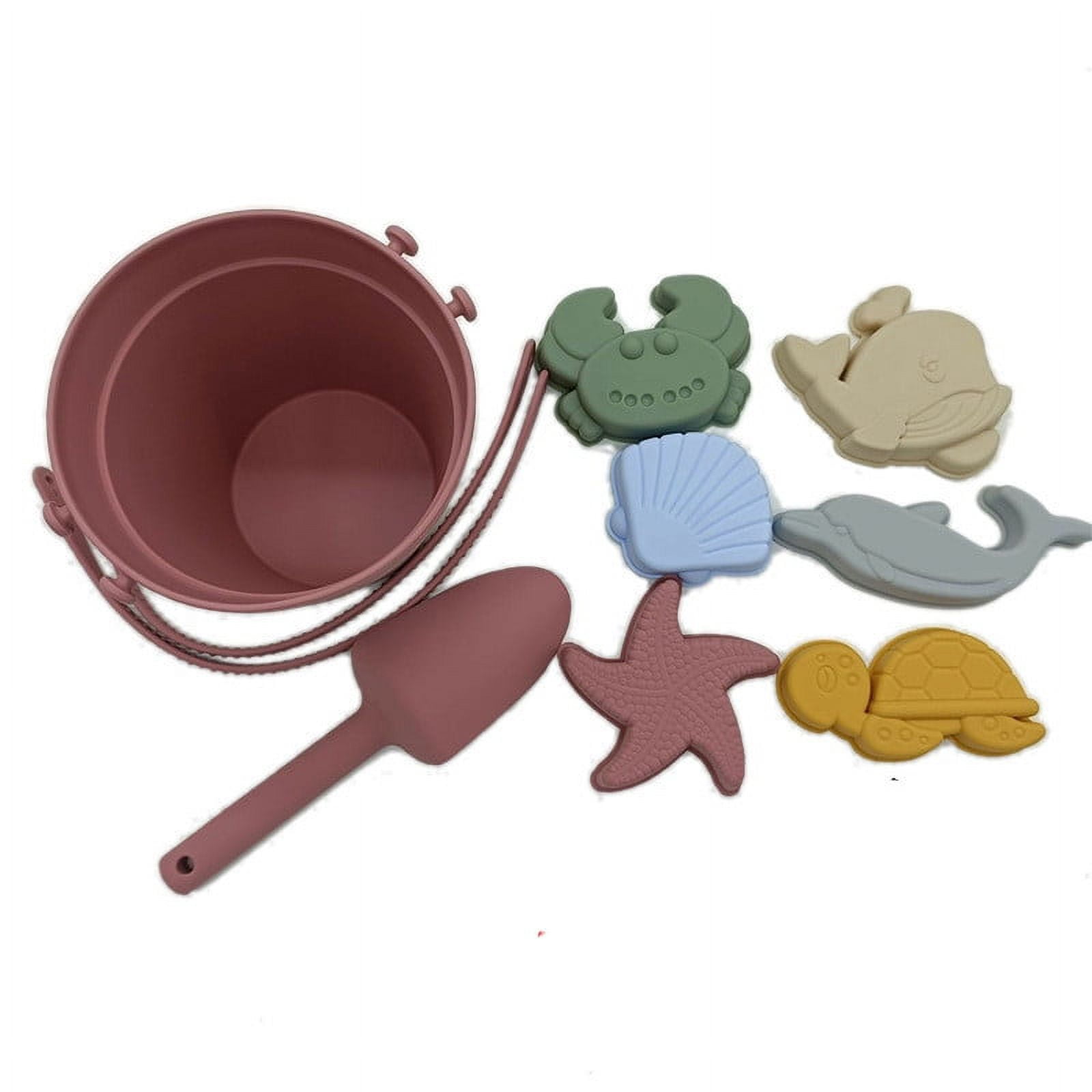 Fridja 8Pcs Silicone Beach Toys With Portable Beach Bag Silicone