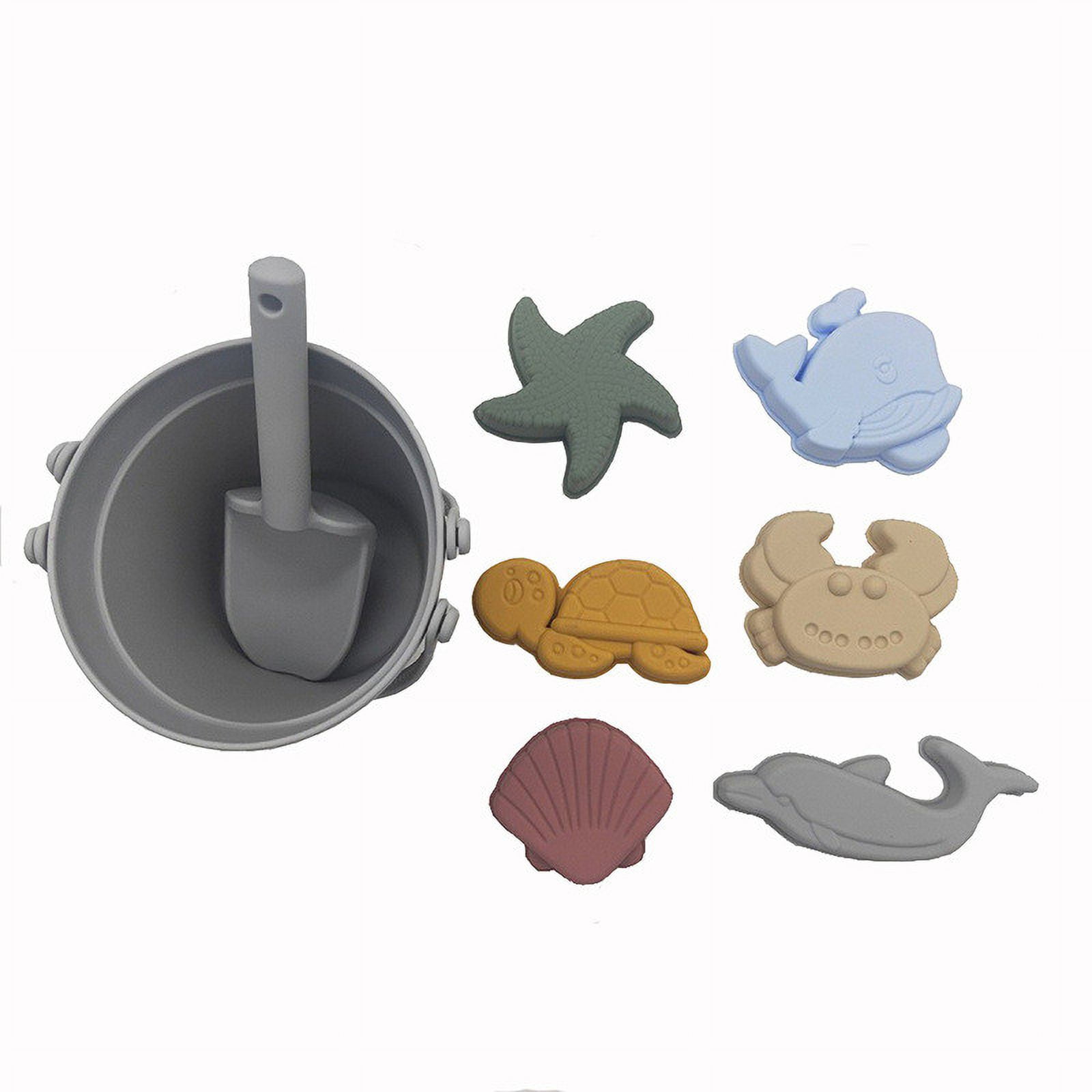 Fridja 8Pcs Silicone Beach Toys With Portable Beach Bag Silicone