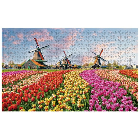 Fridja Adults Puzzles 500 Piece Large Puzzle Game Interesting Toys - Netherlands Flower Sea