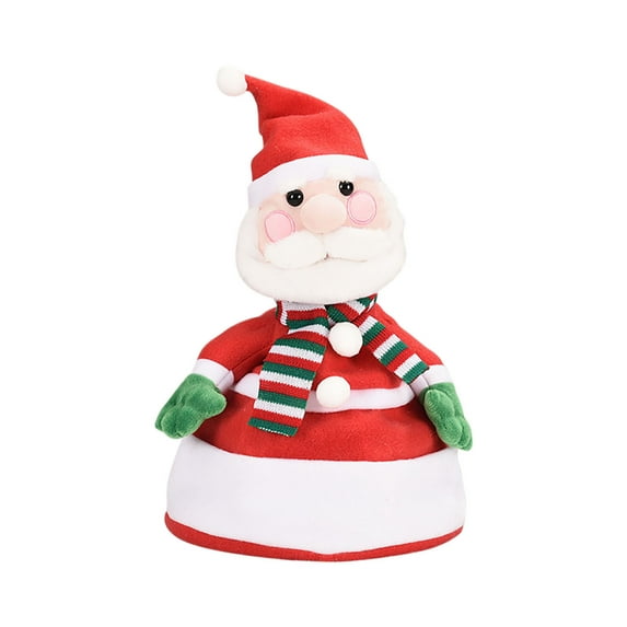 Fridja Animated Christmas Hat with Music Plush Christmas Doll Hat Dancing Singing Glowing Santa Hat