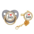 thumbnail image 1 of Fridja Baby Pacifier I Love Dad Initial Clip Silicone Infant Nipple Bling Newborn Pacifier, 1 of 5