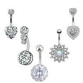 thumbnail image 1 of Fridja Belly Button Rings, Opal, Cubic Zirconia, Body Piercing Jewelry, Includes 5 Rings, 5 mm/8 mm, 1 of 7