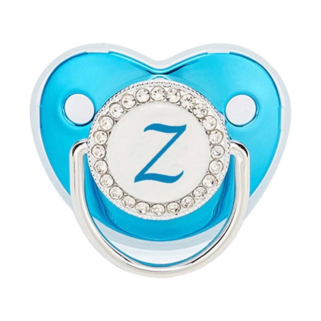 Pacifefer Fridja Bling Personalized Blue Baby Pacifier A-Z 26 Letters Baby Shower ...