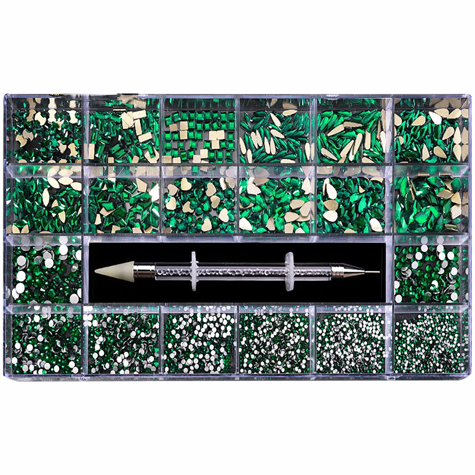 Fridja Boxed Nail Art Diamond Flat Glass Shaped Diamond DIY Nail Art Jewelry Set