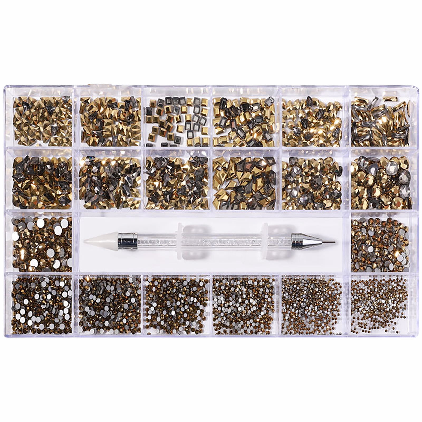 Fridja Boxed Nail Art Diamond Flat Glass Shaped Diamond DIY Nail Art Jewelry Set
