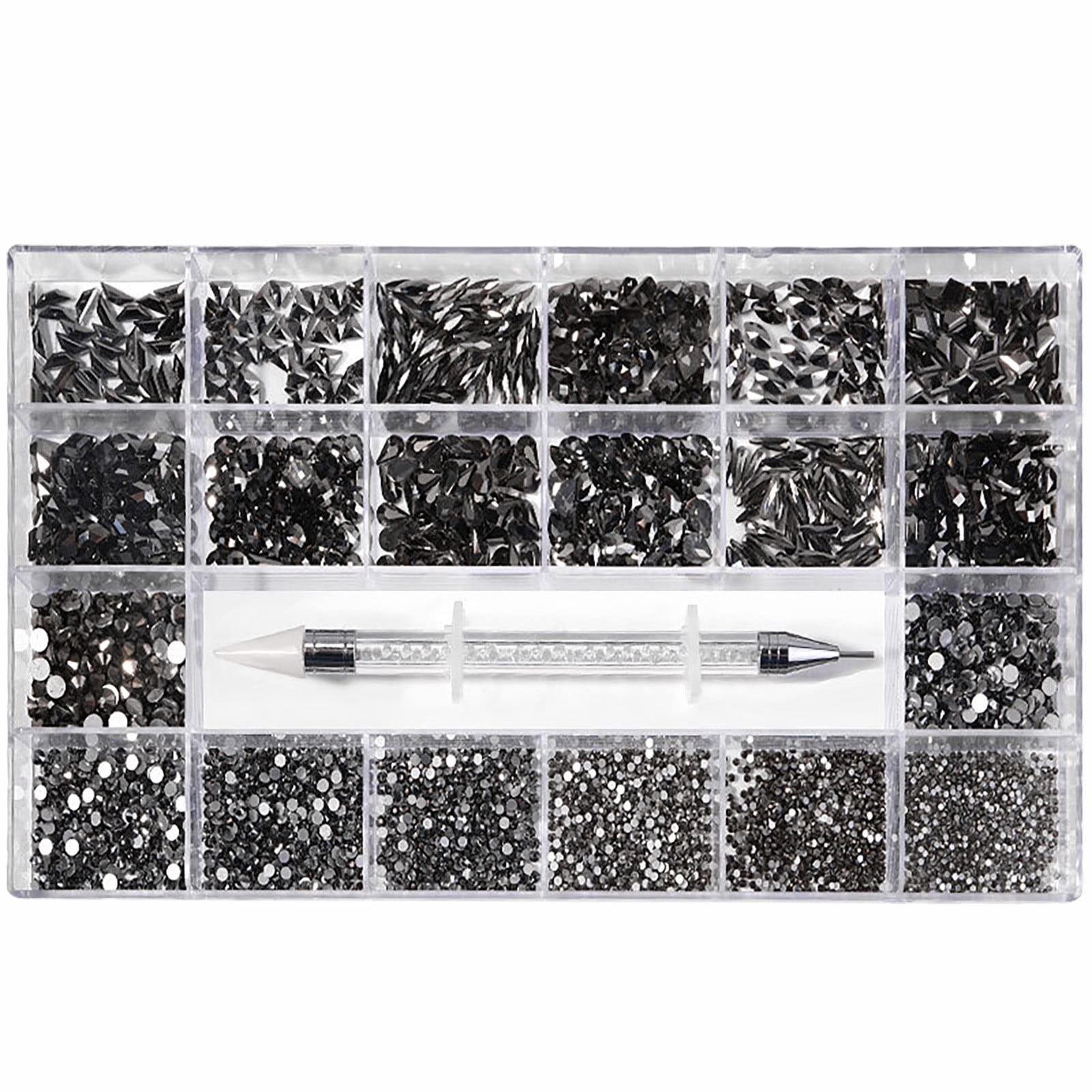 Fridja Boxed Nail Art Diamond Flat Glass Shaped Diamond DIY Nail Art Jewelry Set