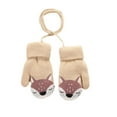 thumbnail image 1 of Fridja Boys Girls Winter Knitted Gloves Children Cute Fox Thickened Warm Gloves 1-4 Years Old, 1 of 6