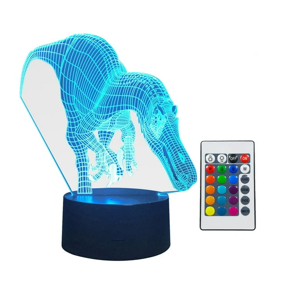 Fridja Children 3D Dinosaur Night Light 7 Color Variations USB Dinosaur Night Light Children's Birthday Gift Home Decoration