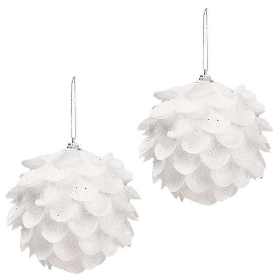 Fridja Christmas Ball Ornaments Pack Of 2 Christmas Petal Glitter Foam Balls Christmas Tree Decoration Christmas Balls 10cm