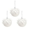 thumbnail image 1 of Fridja Christmas Ball Ornaments Pack Of 3 Christmas Petal Glitter Foam Balls Christmas Tree Decoration Christmas Balls 8cm, 1 of 6