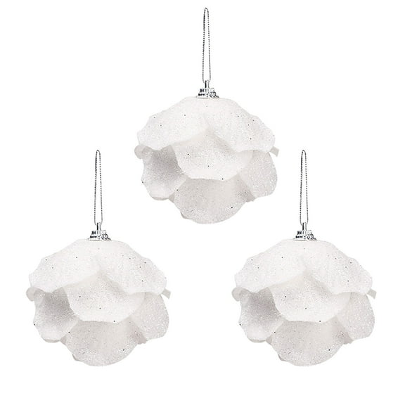 Fridja Christmas Ball Ornaments Pack Of 3 Christmas Petal Glitter Foam Balls Christmas Tree Decoration Christmas Balls 8cm