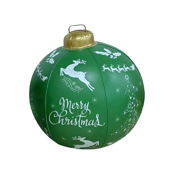 Fridja Christmas Inflatables Ornament Ball, 23.6" Oversize Christmas Ornament Large PVC Outdoor Inflatable Christmas Ball Decorations for Yard Tree Lawn Pool Xmas Decor, Green