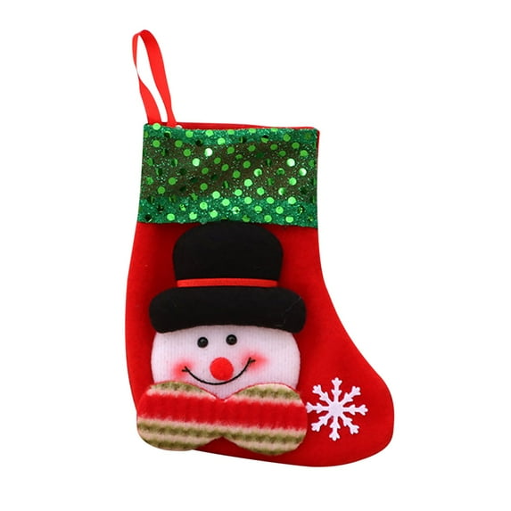 Fridja Christmas Stocking Christmas Tree Hanging Party Tree Decor Santa Stocking Plush Knitting Sock Gift Candy Bags