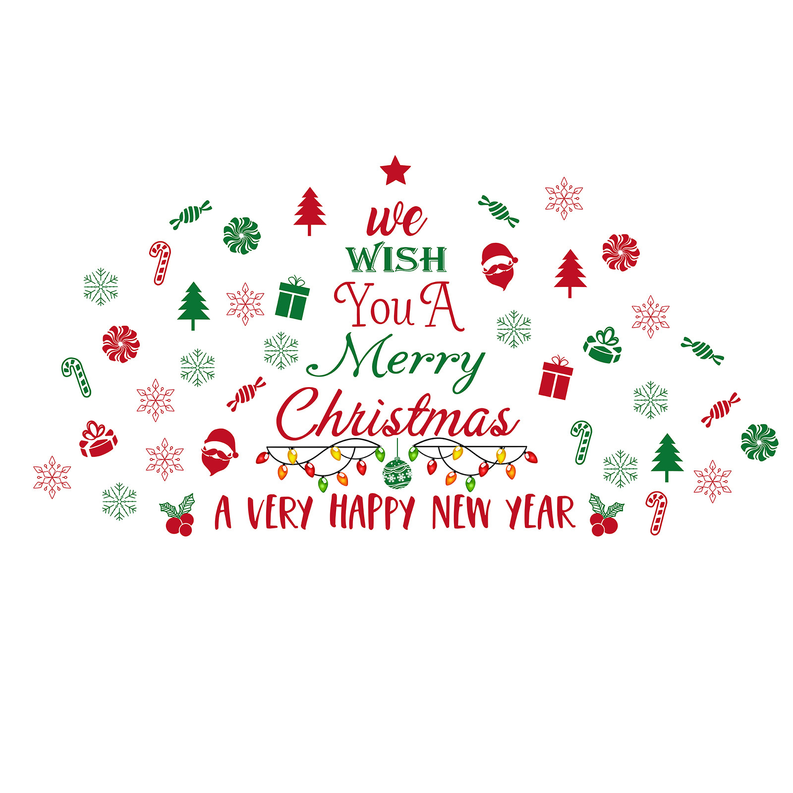 Fridja Christmas Window Clings Wall Stickers Snowflake Blessing