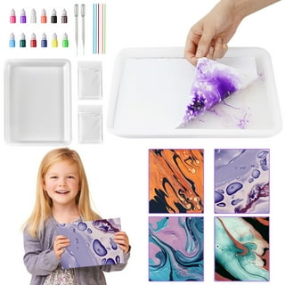 Buy Beauenty Marbling Paint Arts and Crafts Kits 8 Watercolor Marble  Painting Kit with Tray and Water Paper Color Set Craft Drawing Art Games  Gift for Kids Girls Boys Diy Supplies (A)