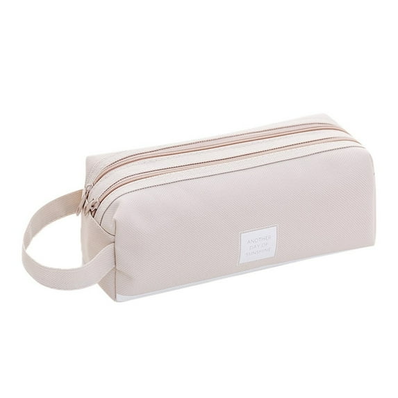 Fridja Creative Handle Stripe Canvas Pencil Case, Gray