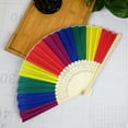 thumbnail image 1 of Fridja Decorative Folding Fans Rainbow Hand Held Folding Fan Dance Fan For Wedding Themed Parties Decoration, 1 of 4