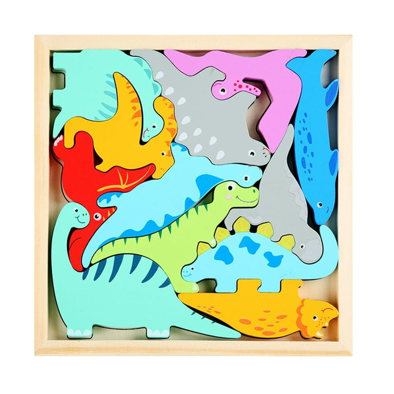 Fridja 6 in 1 Wooden Block Puzzles Toddlers Kids Toys Montessori