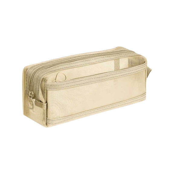 Fridja Double Layer Large Capacity Mesh Storage Pouch Transparent Organizer for Office Supplies and Craft Tools Durable Fabric Construction with Zipper Closure