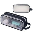 thumbnail image 1 of Fridja Double Layer Mesh Storage Pouch Clear View Organizer for Office Supplies and Craft Tools Two Compartment Design Durable Transparent Fabric with Zipper Closure, 1 of 7