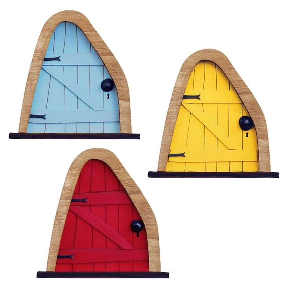 Fridja Fairy Garden Door and Windows Set (1-Piece Set); for Trees, Yard Art, Ornaments, and Sculptures