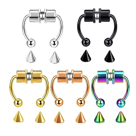 Taotanxi Fake Nose Ring Hoop Magnetic Horseshoe Rings 316L Stainless Steel