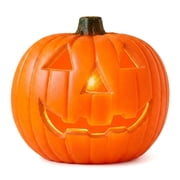 Dengmore 2026 Upgraded 8inch Warm Light Pumpkin Lantern Scene Layout Halloween Decorations Light Up Pumpkin 3D Fall Resin Pumpkin Battery Operated Orange