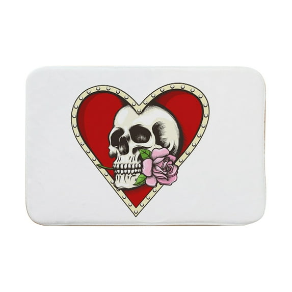 Fridja Halloween Door Mat Skull Floor Mat Hallway Kitchen Foot Mat Soft Non-slip 16 x 24 inches Halloween Decorations