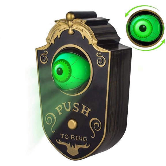 Fridja Halloween One-eyed Doorbell Decoration Ghost's Day Glowing Hanging Piece Halloween Decorations